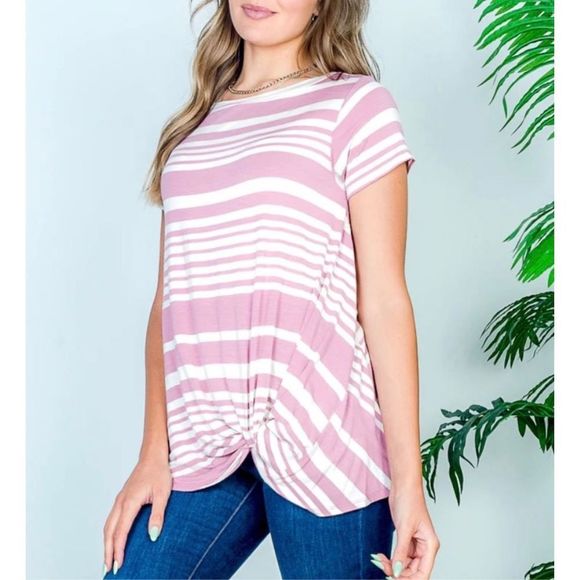 Hopely Tops - Hopely front knot t-shirt